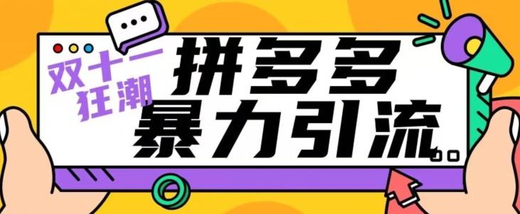 【首发】双十一拼多多暴力引流，日引300+微信-蚂蚁汇资源分享项目网