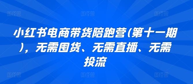 小红书电商带货陪跑营(第十一期)，无需囤货、无需直播、无需投流-蚂蚁汇资源分享项目网