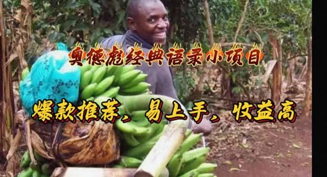 奥德彪经典语录小项目，爆款推荐，易上手，收益高-蚂蚁汇资源分享项目网