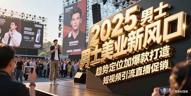 2025男士美业新风口，趋势定位加爆款打造，短视频引流直播促销-蚂蚁汇资源分享项目网