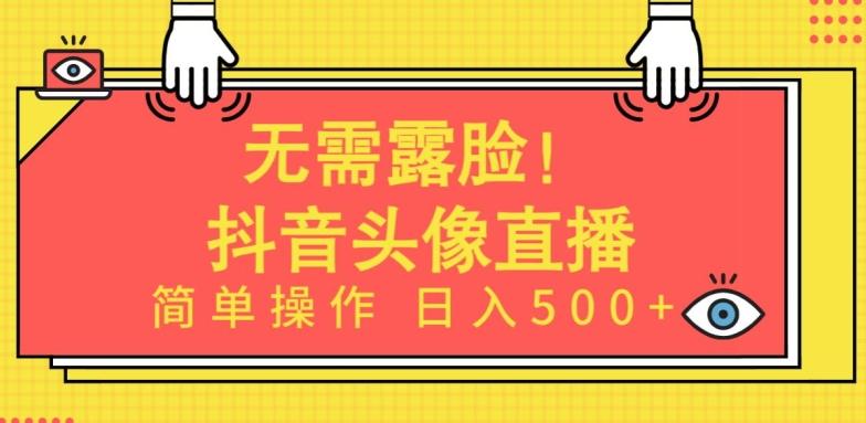 无需露脸，Ai头像直播项目，简单操作日入500+【揭秘】-蚂蚁汇资源分享项目网
