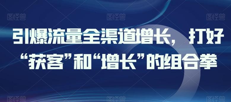 引爆流量全渠道增长，打好“获客”和“增长”的组合拳-蚂蚁汇资源分享项目网