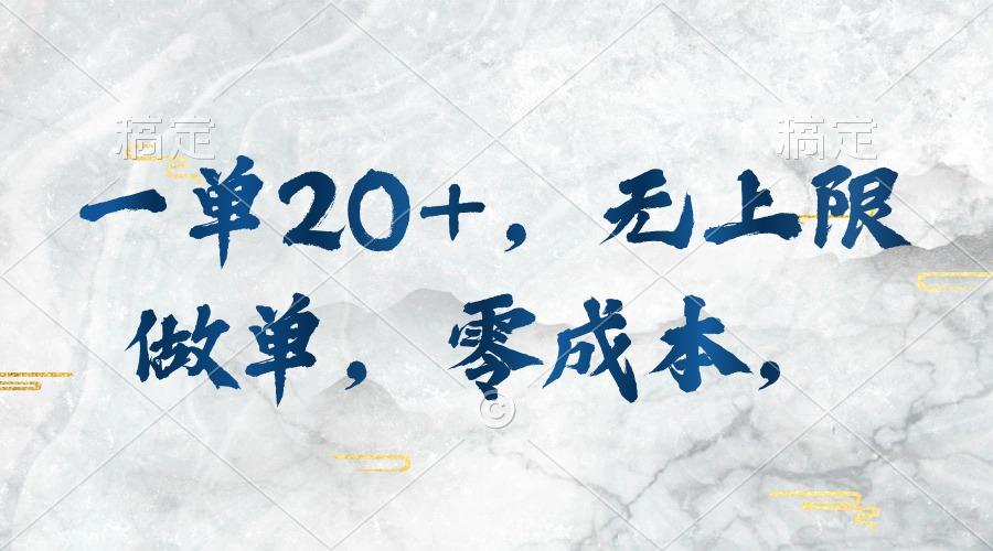 一单20+，无上限做单，零成本，执行就有收入-蚂蚁汇资源分享项目网