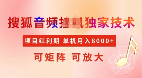 全网首发搜狐音频挂JI独家技术，项目红利期，可矩阵可放大，稳定月入8k【揭秘】-蚂蚁汇资源分享项目网