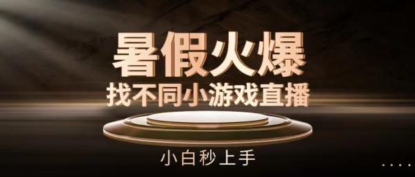 暑假火爆找不同小游戏直播间，小白秒上手【揭秘】-蚂蚁汇资源分享项目网