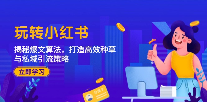 玩转小红书：揭秘爆文算法，打造高效种草与私域引流策略-蚂蚁汇资源分享项目网