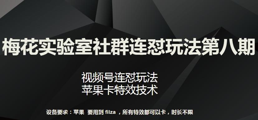 梅花实验室社群连怼玩法第八期，视频号连怼玩法 苹果卡特效技术【揭秘】-蚂蚁汇资源分享项目网