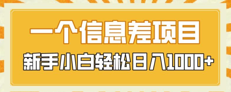 一个信息差项目，每天仅需半小时，新手小白轻松日入1000+-蚂蚁汇资源分享项目网