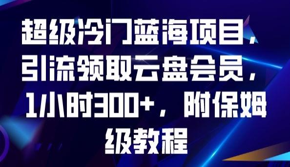 超级冷门蓝海项目，引流领取云盘会员，1小时300+，附保姆级教程-蚂蚁汇资源分享项目网