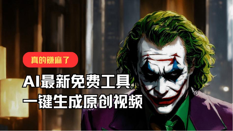 最新免费AI工具,一键生成原创视频,佛系搬运,轻松月入10000+!-蚂蚁汇资源分享项目网