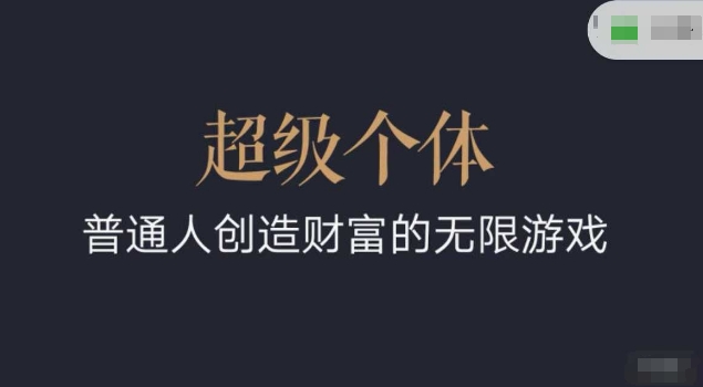 超级个体2024-2025翻盘指南，普通人创造财富的无限游戏-蚂蚁汇资源分享项目网