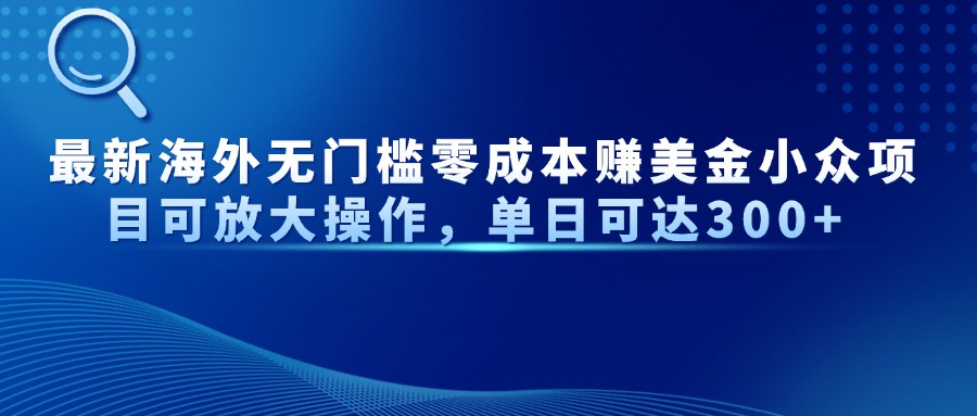 最新海外无门槛零成本赚美金小众项目可放大操作，单日可达300+-蚂蚁汇资源分享项目网