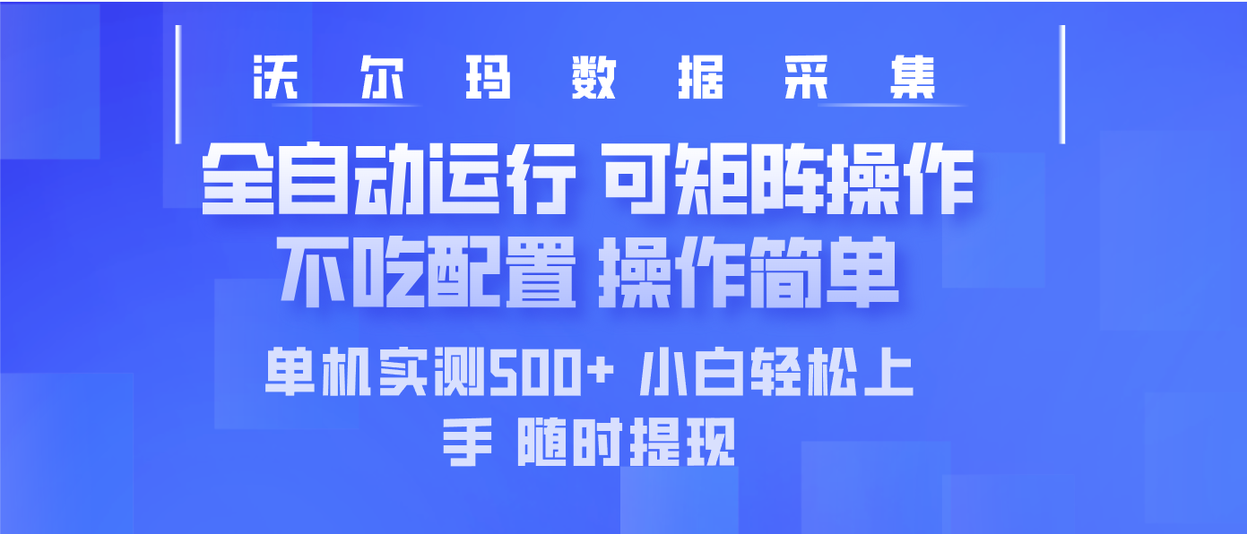 最新沃尔玛平台采集 全自动运行 可矩阵单机实测500+ 操作简单-蚂蚁汇资源分享项目网
