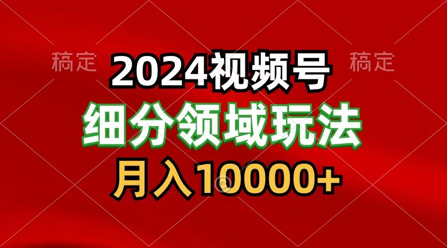 2024视频号分成计划细分领域玩法,每天5分钟,月入1W+-蚂蚁汇资源分享项目网