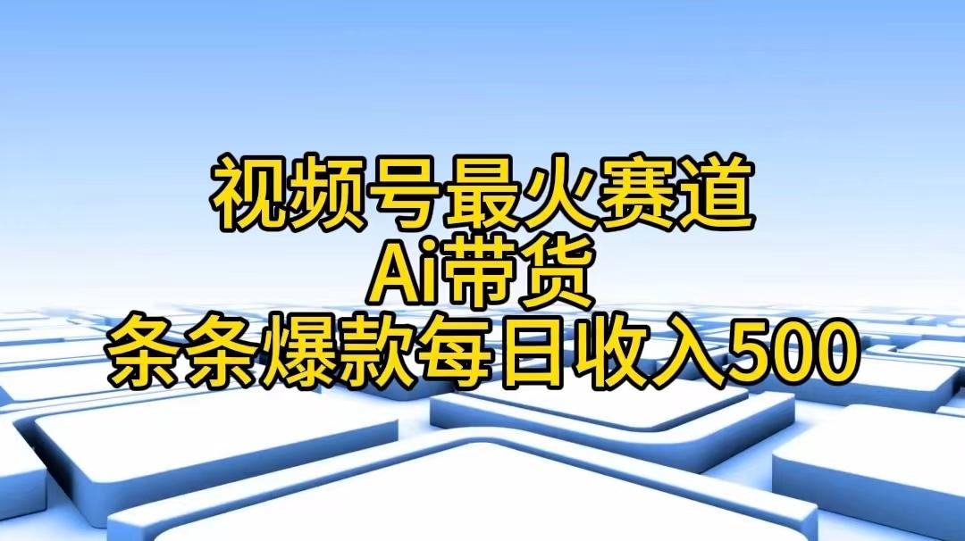 视频号最火赛道——Ai带货条条爆款每日收入500-蚂蚁汇资源分享项目网