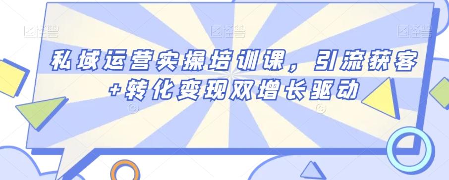 私域运营实操培训课，引流获客+转化变现双增长驱动-蚂蚁汇资源分享项目网
