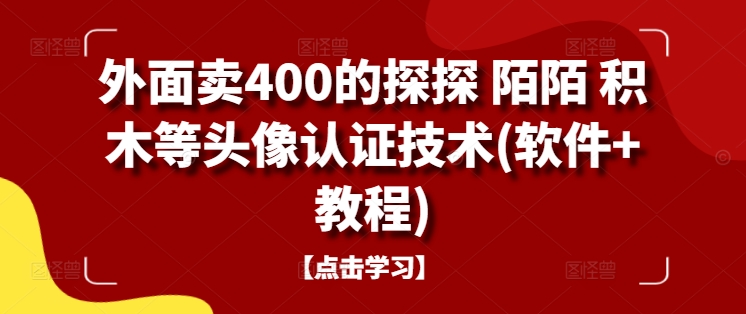 外面卖400的探探 陌陌 积木等头像认证技术(软件+教程)-蚂蚁汇资源分享项目网