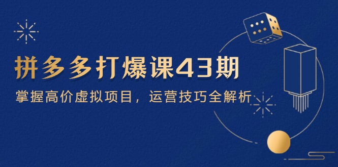 拼多多打爆课第 43 期，掌握高价虚拟项目，运营技巧全解析(15节-蚂蚁汇资源分享项目网