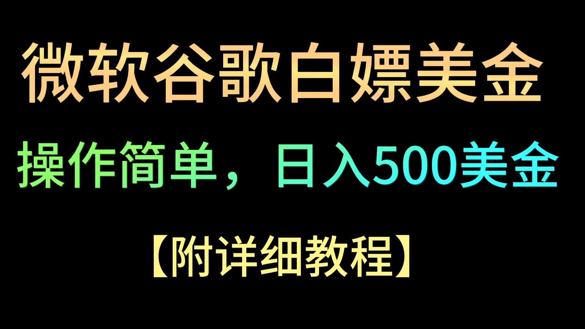 微软谷歌项目3.0，轻松日赚500+美金，操作简单，小白也可轻松入手！-蚂蚁汇资源分享项目网