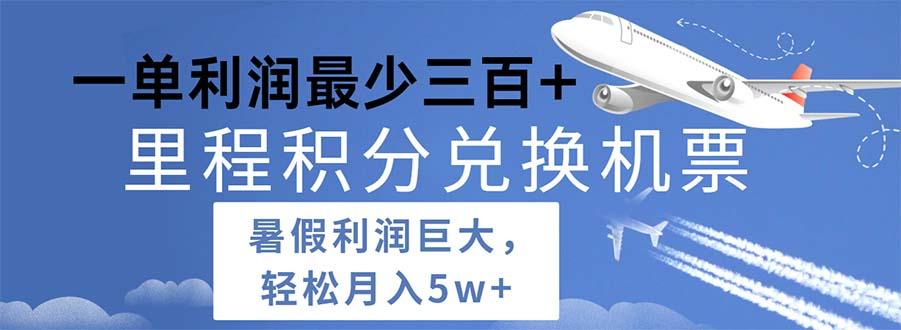 2024暑假利润空间巨大的里程积分兑换机票项目，每一单利润最少500-蚂蚁汇资源分享项目网
