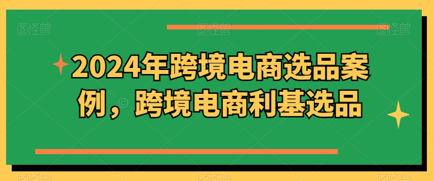 2024年跨境电商选品案例，跨境电商利基选品(更新)-蚂蚁汇资源分享项目网