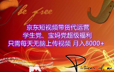 京东短视频带货代运营，学生党、宝妈党超级福利，只需每天无脑上传视频，月入8000+【仅揭秘】-蚂蚁汇资源分享项目网
