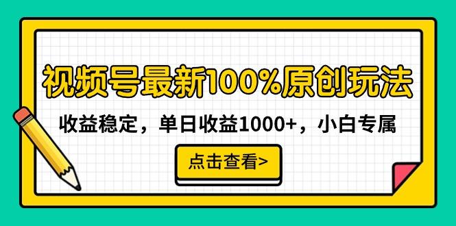 视频号最新100%原创玩法，收益稳定，单日收益1000+，小白专属-蚂蚁汇资源分享项目网