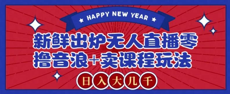 2024最新无人直播零撸音浪+卖课程玩法,日入大几千不是梦【揭秘】-蚂蚁汇资源分享项目网