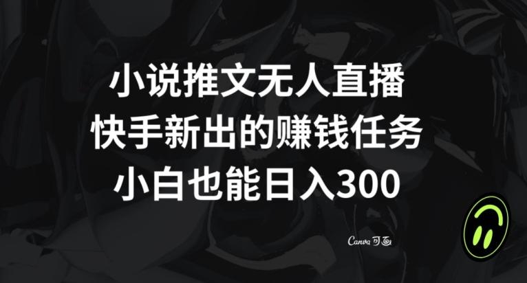 小说推文无人直播，快手新出的赚钱任务，小白也能日入300+【揭秘】-蚂蚁汇资源分享项目网