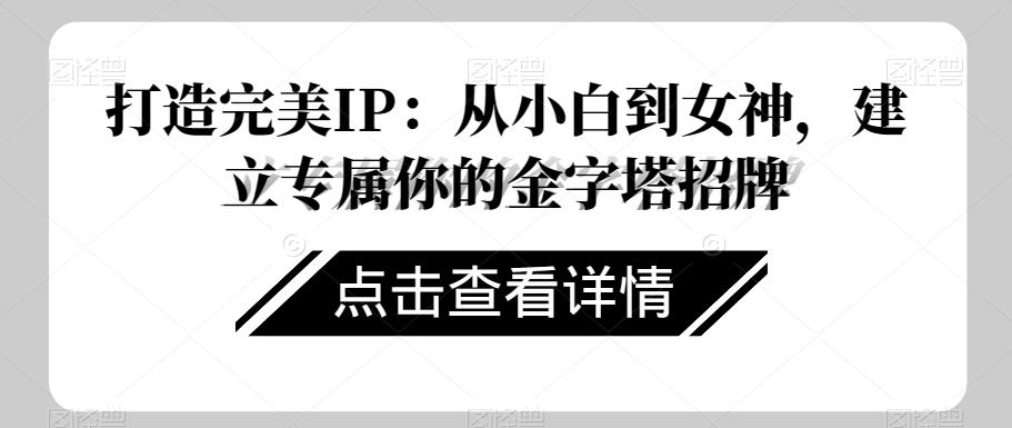 打造完美IP：从小白到女神，建立专属你的金字塔招牌-蚂蚁汇资源分享项目网