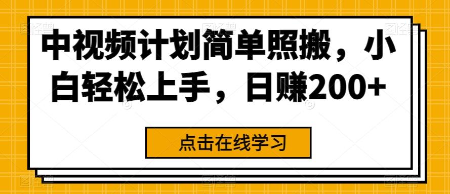 中视频计划简单照搬，小白轻松上手，日赚200+-蚂蚁汇资源分享项目网