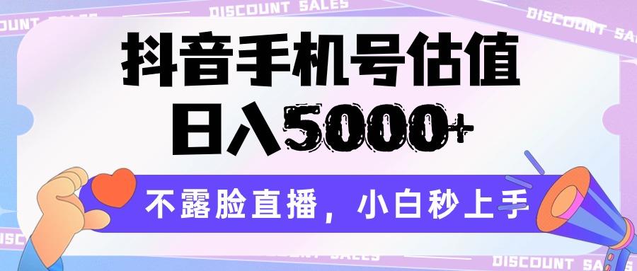 抖音手机号估值,日入5000+,不露脸直播,小白秒上手-蚂蚁汇资源分享项目网