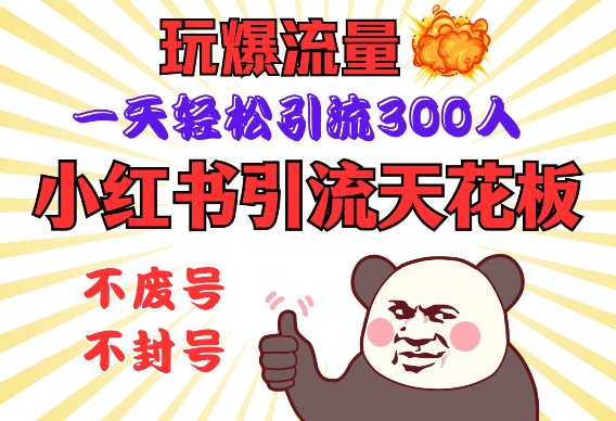 小红书引流天花板，玩爆流量，一天轻松引流300人，安全操作-蚂蚁汇资源分享项目网