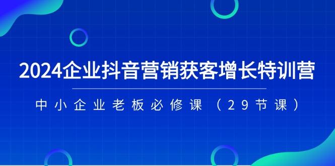 2024企业抖音-营销获客增长特训营，中小企业老板必修课(29节课-蚂蚁汇资源分享项目网