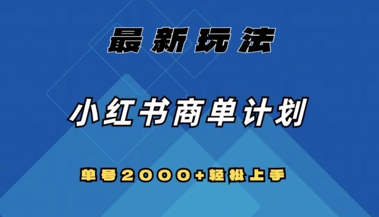 全网首发，小红书商单计划最新玩法，单号2000+可扩大可复制【揭秘】-蚂蚁汇资源分享项目网