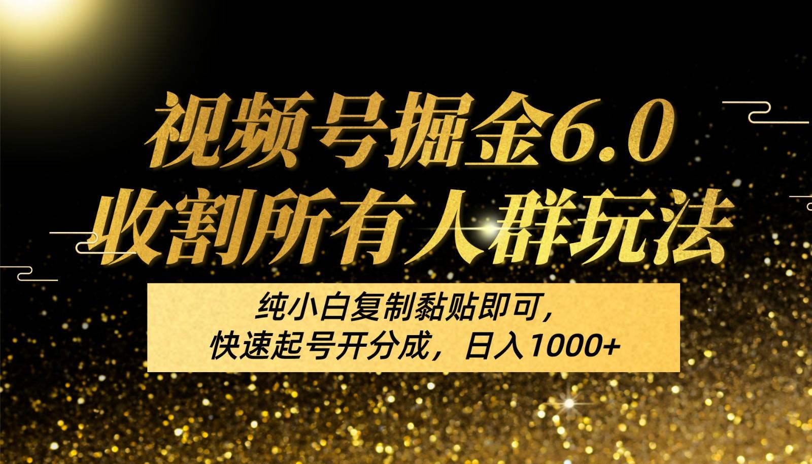 视频号掘金6.0收割所有人群玩法！纯小白复制黏贴即可，快速起号开分成，日入1000+-蚂蚁汇资源分享项目网