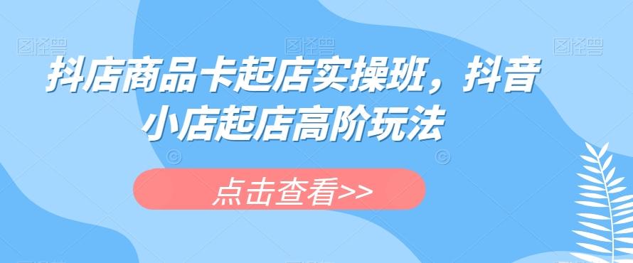 抖店商品卡起店实操班，抖音小店起店高阶玩法-蚂蚁汇资源分享项目网