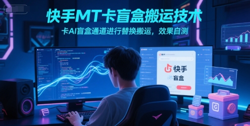 快手MT卡盲盒搬运技术，卡AI盲盒通道进行替换搬运，效果自测-蚂蚁汇资源分享项目网