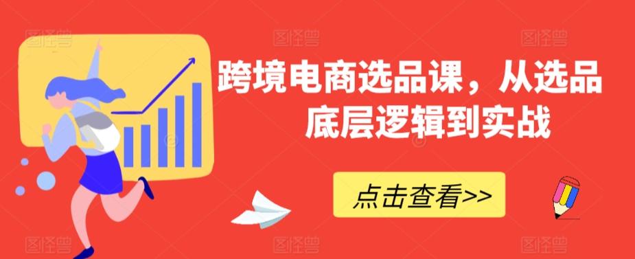 跨境电商选品课，从选品到底层逻辑到实战-蚂蚁汇资源分享项目网