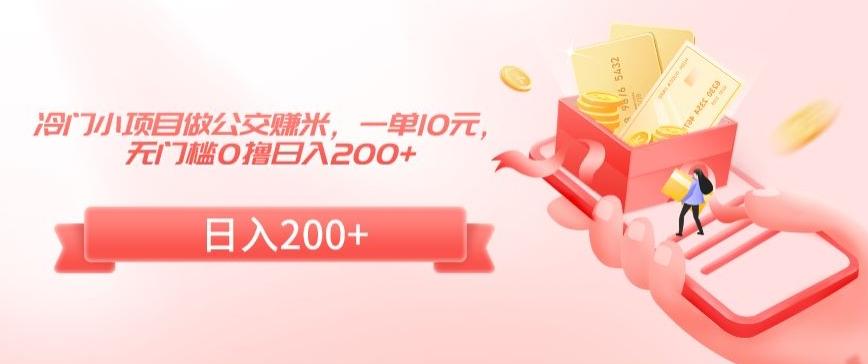 冷门小项目做公交赚米，一单10元，无门槛0撸日入200+【揭秘】-蚂蚁汇资源分享项目网