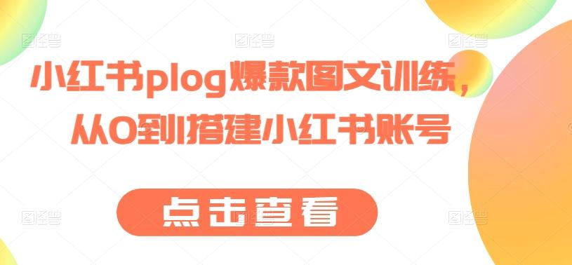 小红书plog爆款图文训练，从0到1搭建小红书账号-蚂蚁汇资源分享项目网