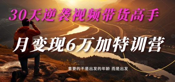 30天逆袭视频带货高手，单月变现6万加特训营-麦子甜-蚂蚁汇资源分享项目网
