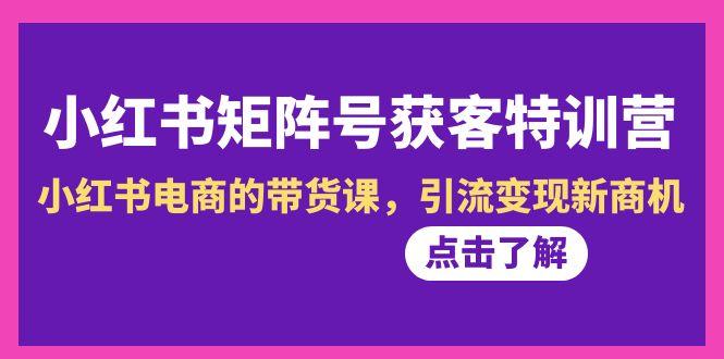 小红书-矩阵号获客特训营-第10期，小红书电商的带货课，引流变现新商机-蚂蚁汇资源分享项目网