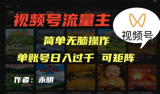 视频号流量主项目，外面收费2980，简单无脑制作作品，单账号日入过干-蚂蚁汇资源分享项目网