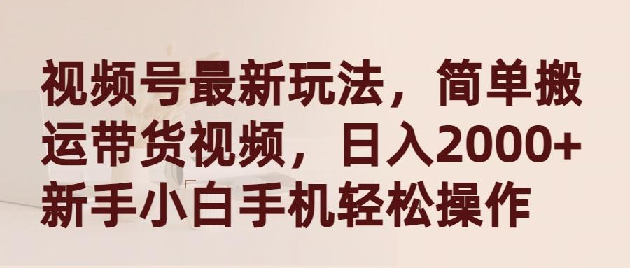 (9486期)视频号最新玩法，简单搬运带货视频，日入2000+，新手小白手机轻松操作-蚂蚁汇资源分享项目网