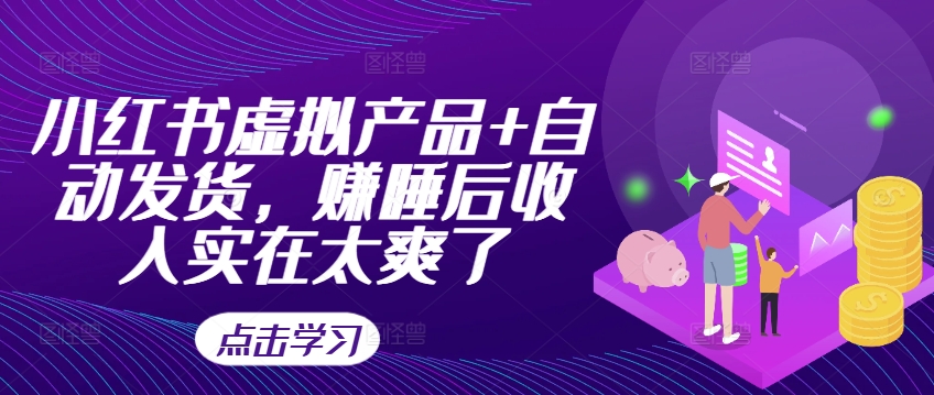 小红书虚拟产品+自动发货，赚睡后收入实在太爽了-蚂蚁汇资源分享项目网