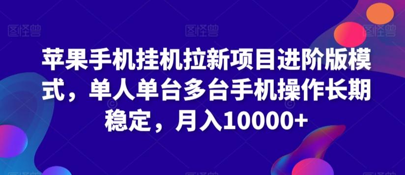 苹果手机挂机拉新项目进阶版模式，单人单台多台手机操作长期稳定，月入10000+【揭秘】-蚂蚁汇资源分享项目网