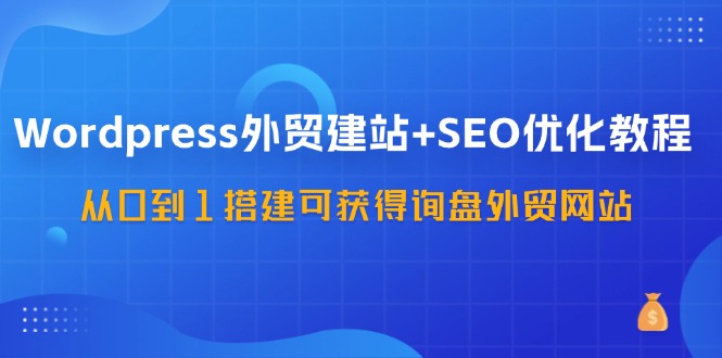 WordPress外贸建站+SEO优化教程，从0到1搭建可获得询盘外贸网站(57节课)-蚂蚁汇资源分享项目网