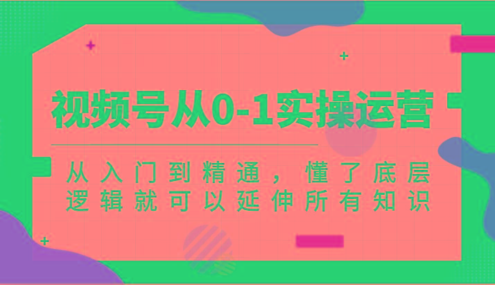 视频号从0-1实操运营，从入门到精通，懂了底层逻辑就可以延伸所有知识(更新2024.7)-蚂蚁汇资源分享项目网
