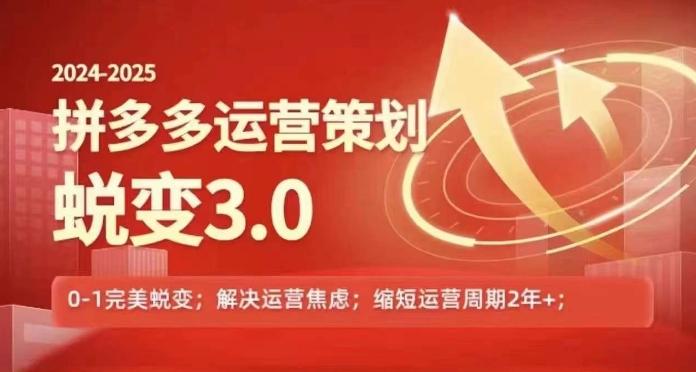 2024-2025拼多多运营策略蜕变3.0，0~1完美蜕变，解决信息焦虑-蚂蚁汇资源分享项目网